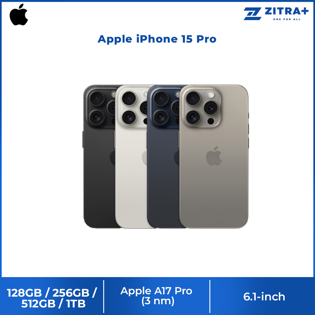(Pre-Order Start 22.09.2023)  Apple iPhone 15 Pro | 6.1" Super Retina XDR OLED Display | 48MP Main Camera | A17 Pro Chip | Always-On Display | Crash Detection | Smartphone With 1 Year Warranty