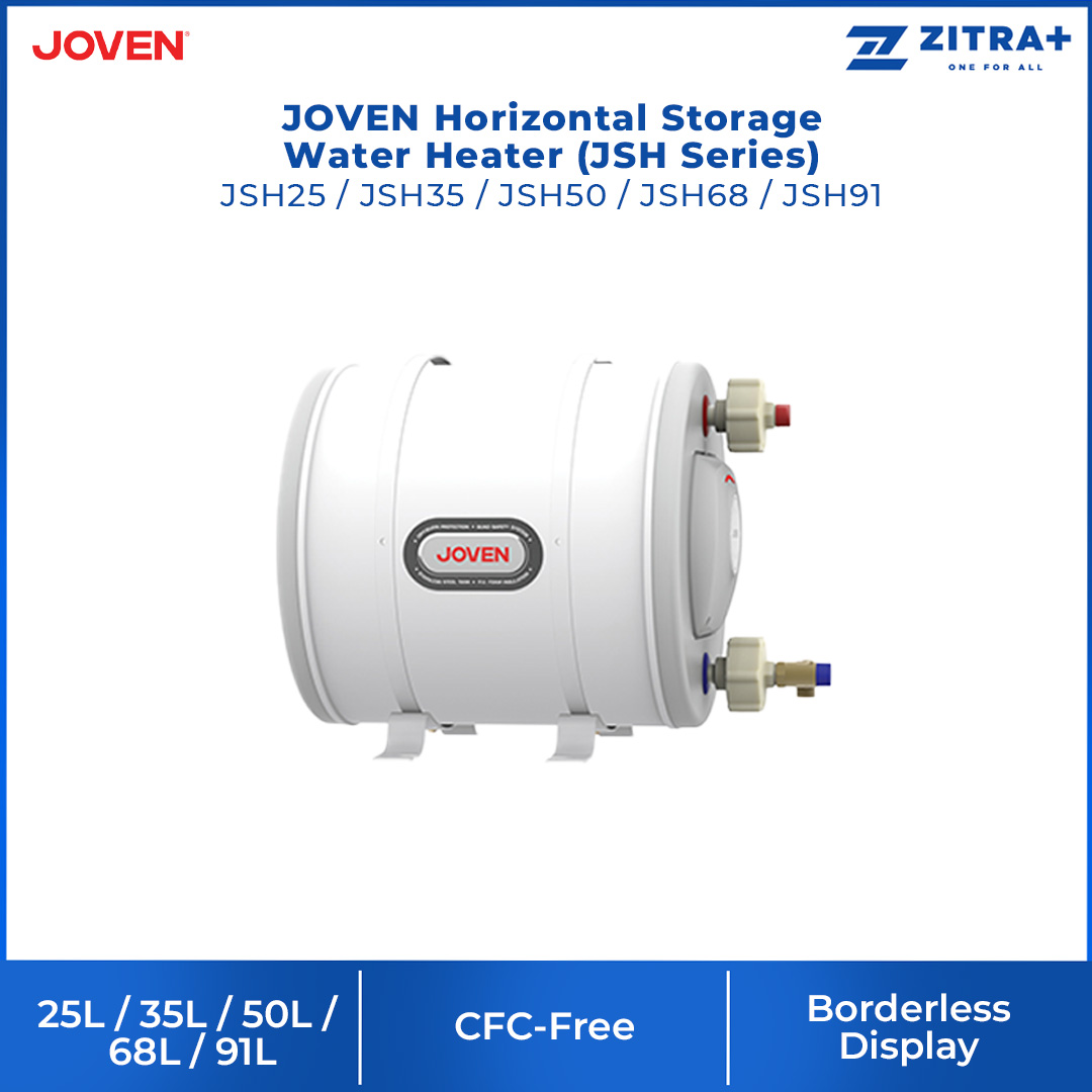 JOVEN 25L-91L Storage Water Heater JSH25 / JSH35 / JSH50 / JSH68 /JSH91 | Thermostat with Thermal Cut-Off | Centralised Multi-Point System with Enhanced Dry-Burn Protection | Hot Water Up to 70°C  | Storage Water Heater with 1 Year Warranty