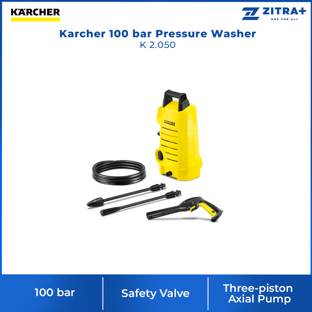 Karcher 100 bar Pressure Washer K 2.050 | High-Pressure Hose | Integrated Water Filter | Hooked on Tidiness | Pressure Washer with 1 Year Warranty