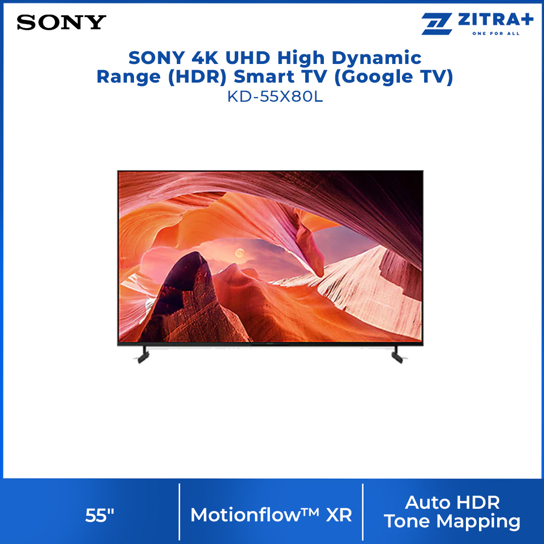 SONY 55"/65"/75"/85" 4K UHD High Dynamic Range (HDR) Smart TV | X80L TV Series | 4K HDR Processor X1™ | Motionflow™ XR | Smart TV with 2 Year Warranty