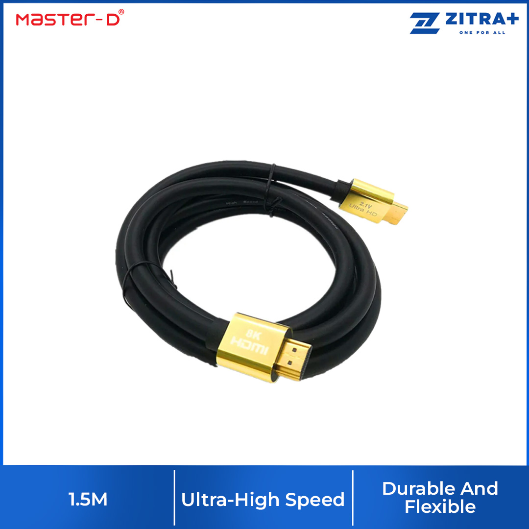 Master D 1.5m/3m Premium HDMI Cable 2.1V Support 8K | MD-8K15HDMI / MD-8K30HDMI | 2.1 Version | Hi-Fi Enthusiast