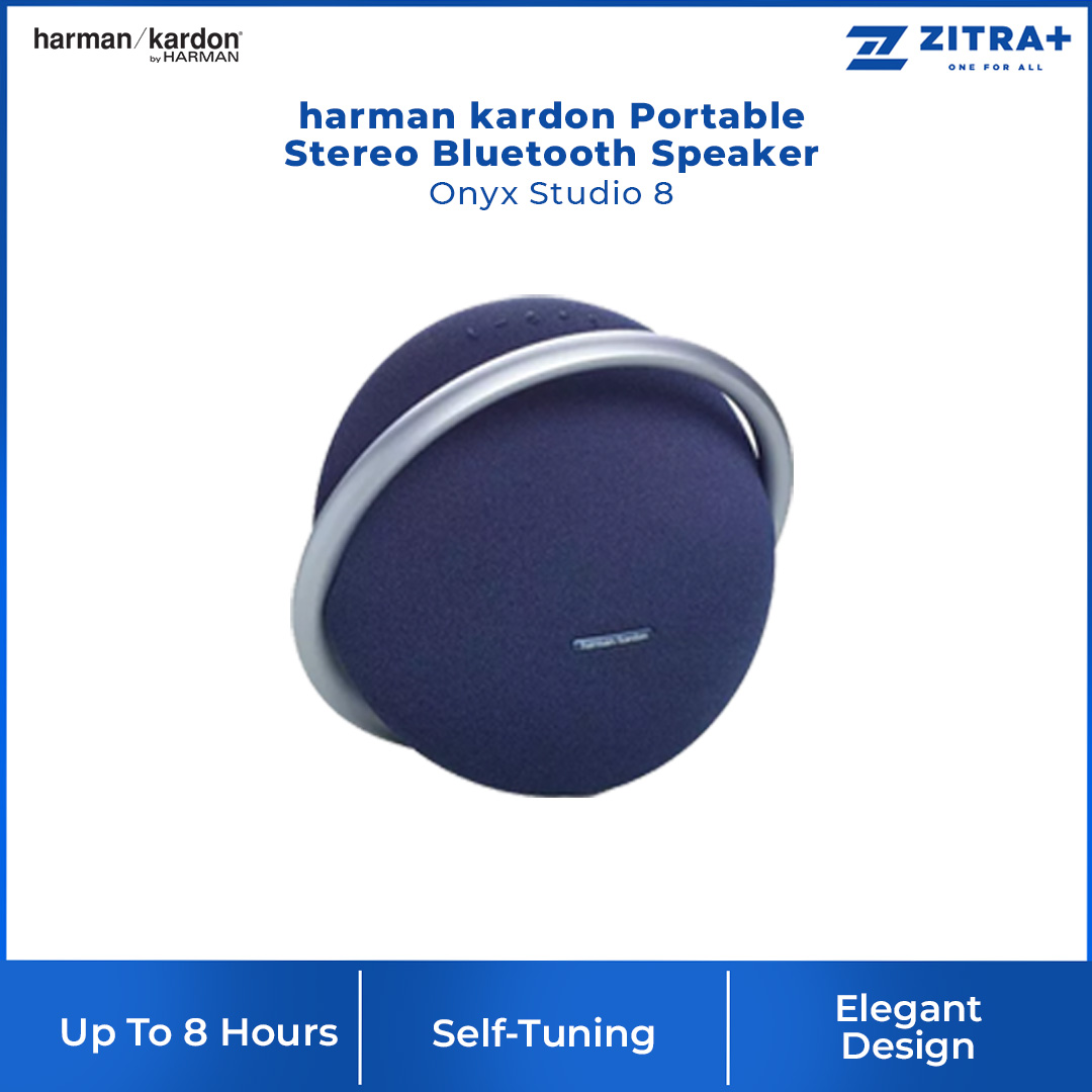 harman kardon Portable Stereo Bluetooth Speaker Onyx Studio 8 | Superior Sound Performance | Self-Tuning | Up to 8 Hours | Speaker with 1 Year Warranty