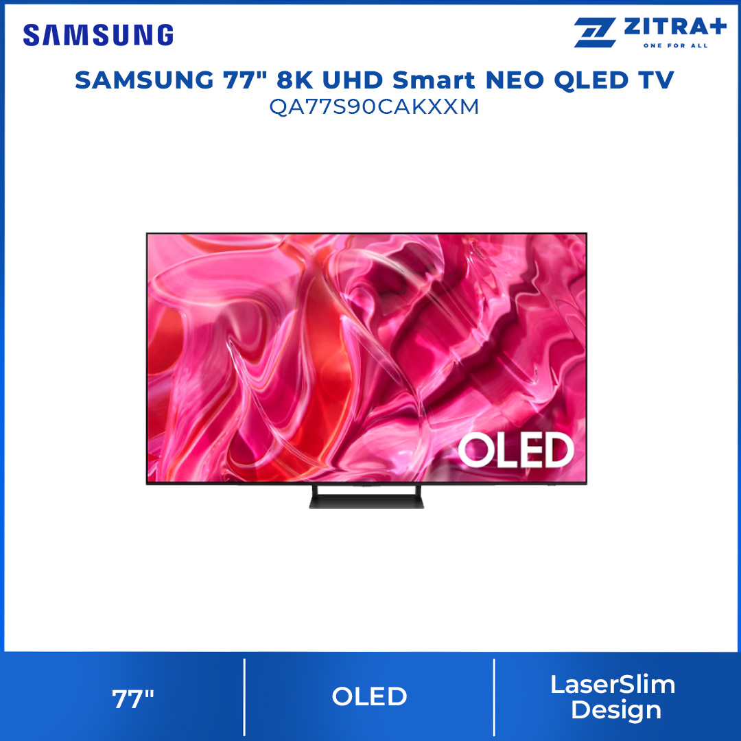 SAMSUNG 77" 4K UHD Smart OLED TV QA77S90CAKXXM | LaserSlim Design | Tizen™ Smart TV | App Casting | Web Browser | SmartThings | Smart TV with 2 Year Warranty
