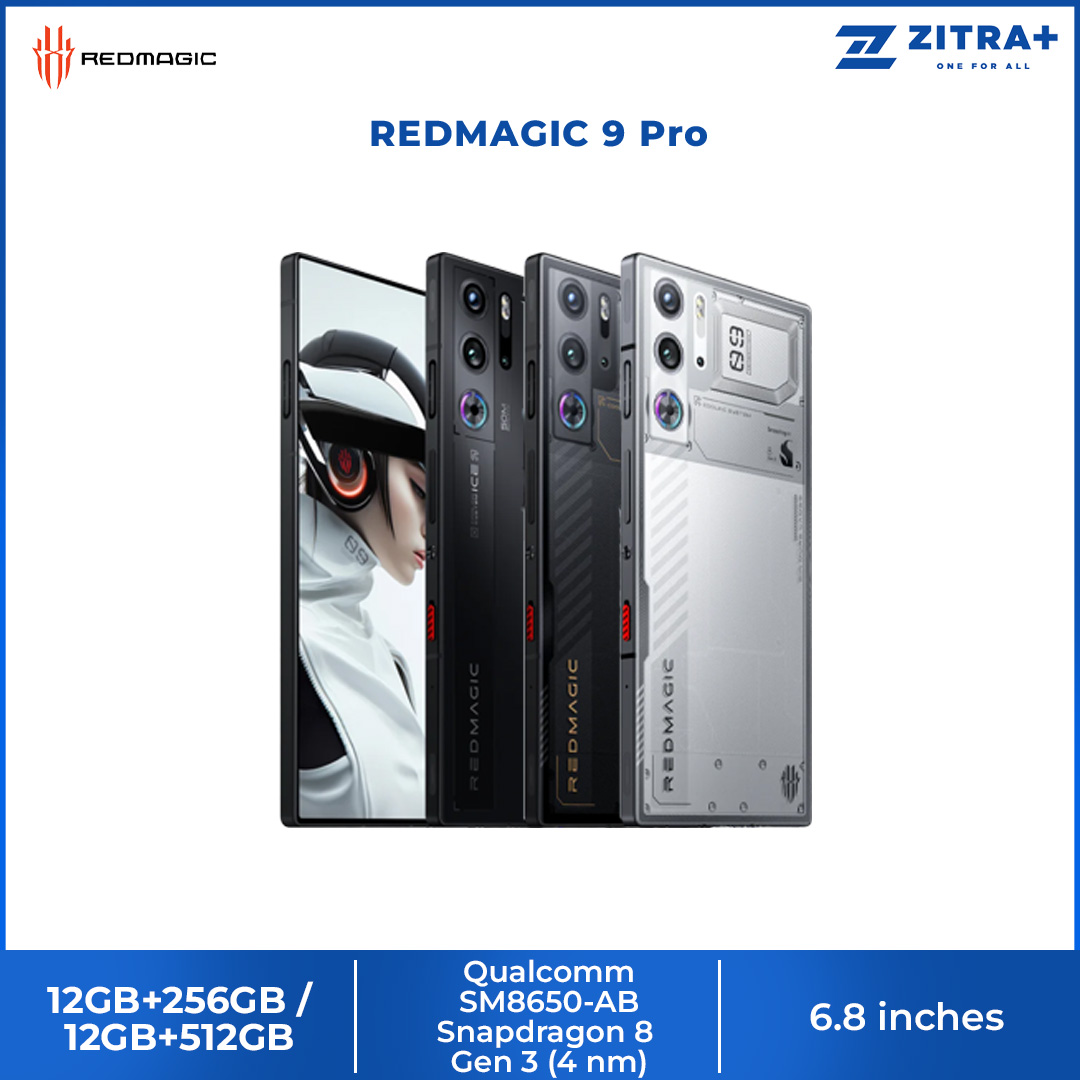 REDMAGIC 9 Pro | 12GB+256GB / 16GB+512GB | 6.8" AMOLED Display | 56 Hours of Power | Qualcomm® Snapdragon™ 8 Gen 3 | Smartphone with 1 Year Warranty