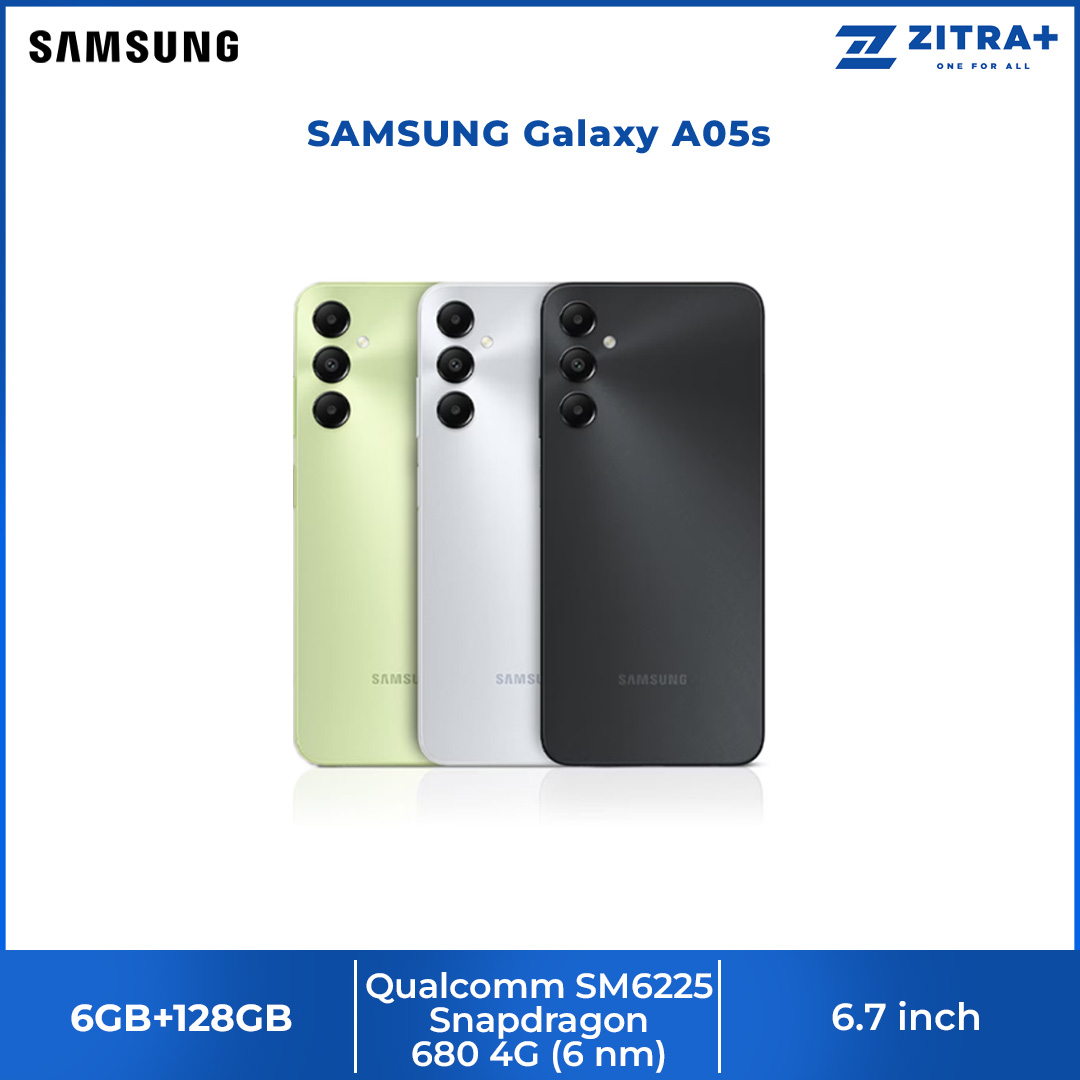 SAMSUNG Galaxy A05s 6GB+128GB | 6.7" FHD+ Display | 50MP Camera | 5,000mAh(typical) Battery | Octa Core Processor | Smartphone with 1 Year Warranty