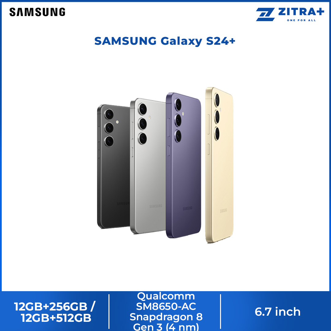 (Pre-Order 18.01.24 - 06.02.24) SAMSUNG Galaxy S24+ | 12GB+256GB / 12GB+512GB | 6.7" Dynamic LTPO AMOLED 2X | 4900mAh Battery | Super HDR | Smartphone With 1 Year Warranty
