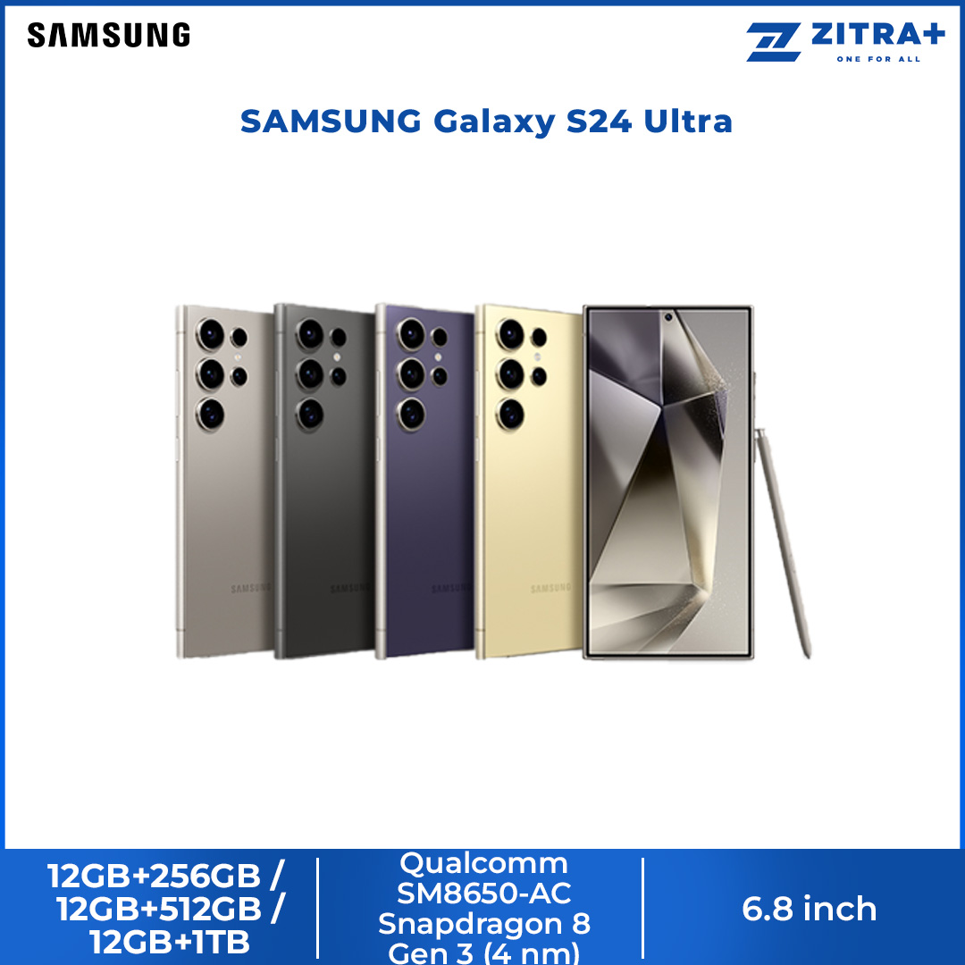 (Pre-Order 18.01.24 - 06.02.24) SAMSUNG Galaxy S24 Ultra | 12GB+256GB / 12GB+512GB / 12GB+1TB | Dynamic LTPO AMOLED 2X | Built-in S Pen | Galaxy AI | Smartphone with 1 Year Warranty