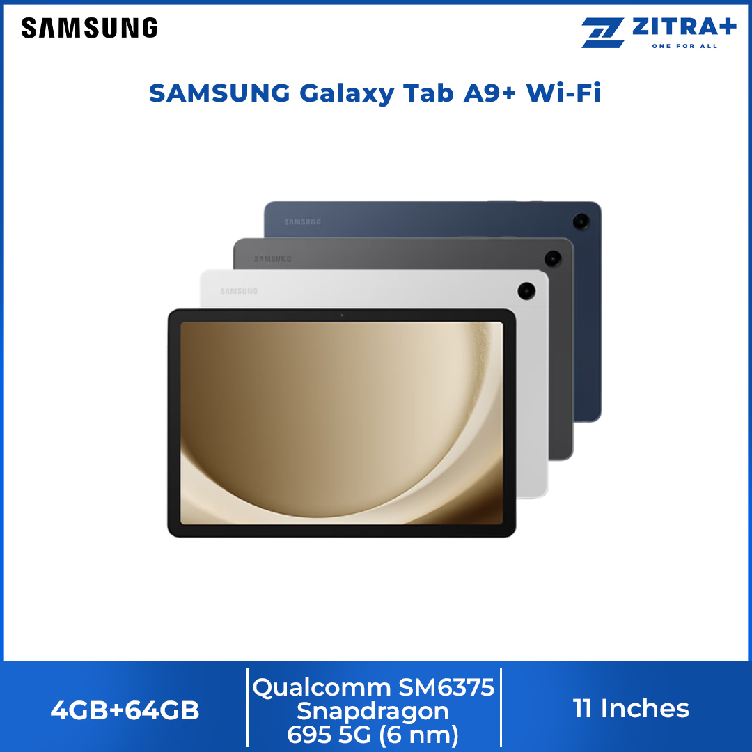 SAMSUNG Galaxy Tab A9+ Wi-Fi 4GB+64GB | 11.0 Display | 8MP Main Camera | 7040mAh Battery | Multi-Tasking | Dolby Atmos | Tablet with 1 Year Warranty