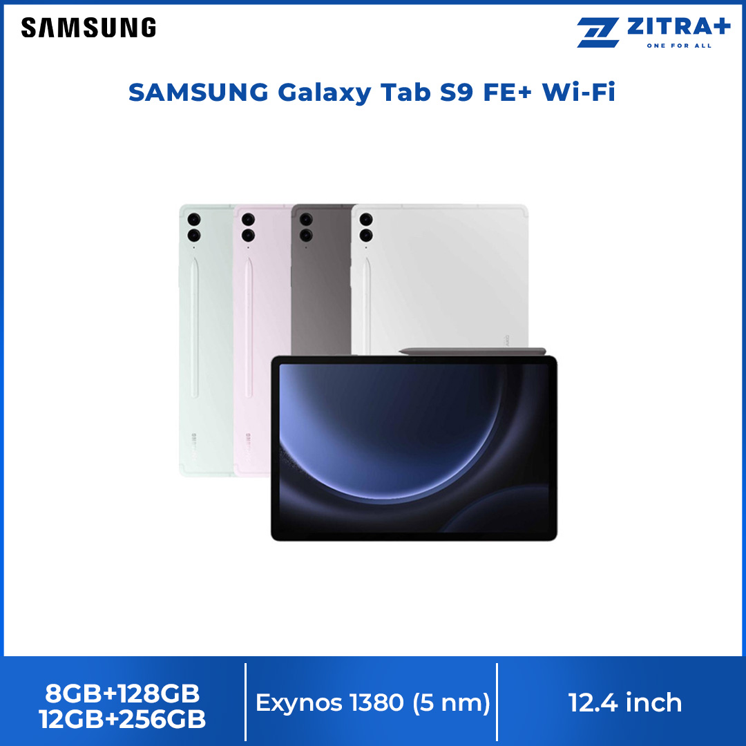 SAMSUNG Galaxy Tab S9 FE+ Wi-Fi | 8GB+128GB/12GB+256GB | 12.4" Display | 10090mAh Battery | 8MP Main Camera | One UI 5.1 | Tablet with 1 Year Warranty