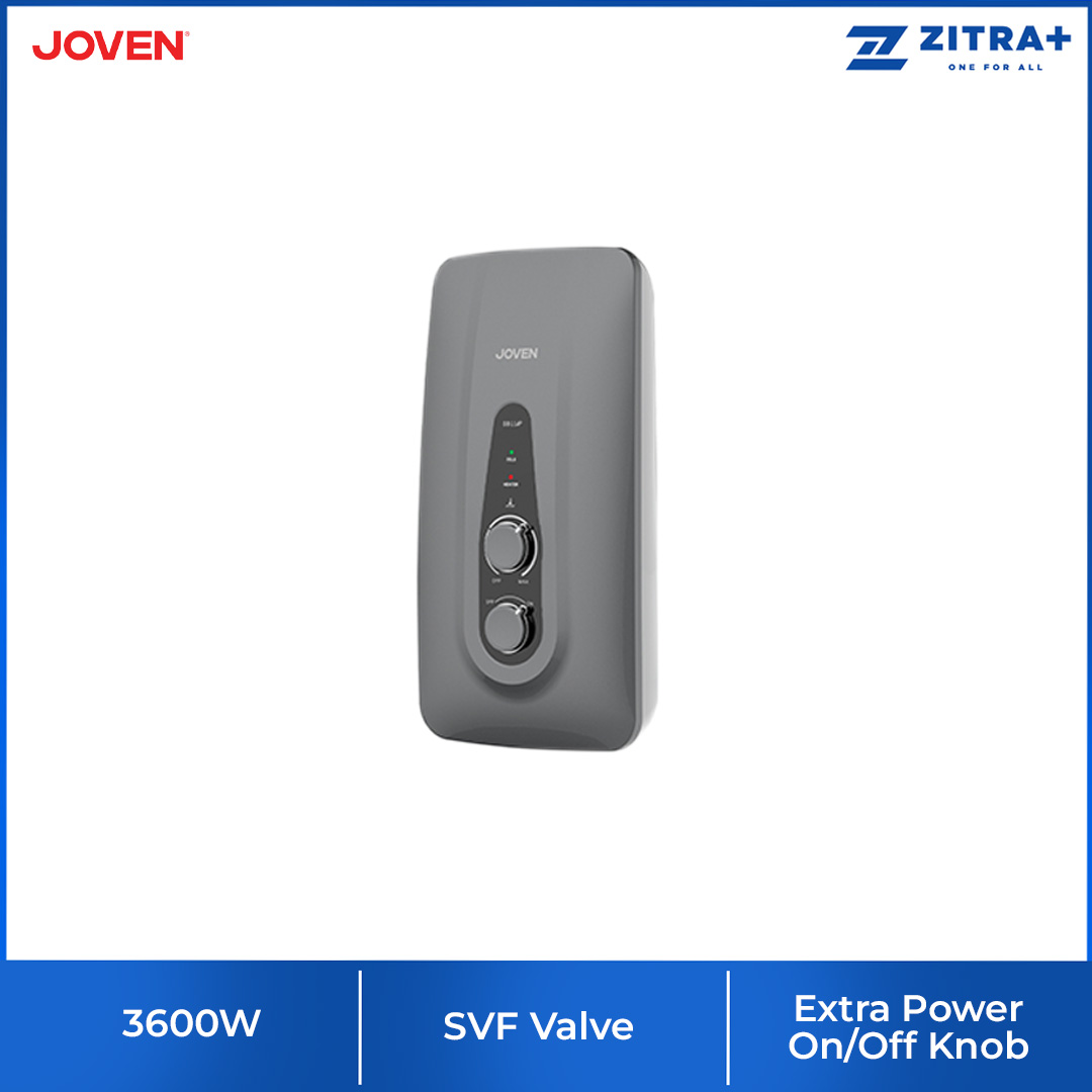 JOVEN 3600W DC Inverter Silent Pump Water Heater SB11iP | 5 Spray Showerhead | SFS Technology | Durable Copper Heating Element | Water Heater with 1 Year Warranty
