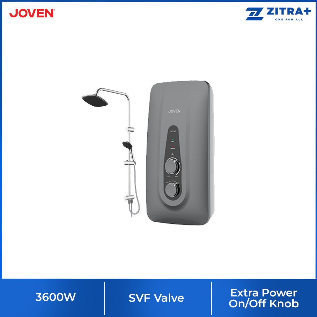 JOVEN 3600W DC Inverter Silent Pump Water Heater with Rain Shower SB11iP-RS | 5 Spray Showerhead | SFS Technology | Durable Copper Heating Element | Water Heater with 1 Year Warranty
