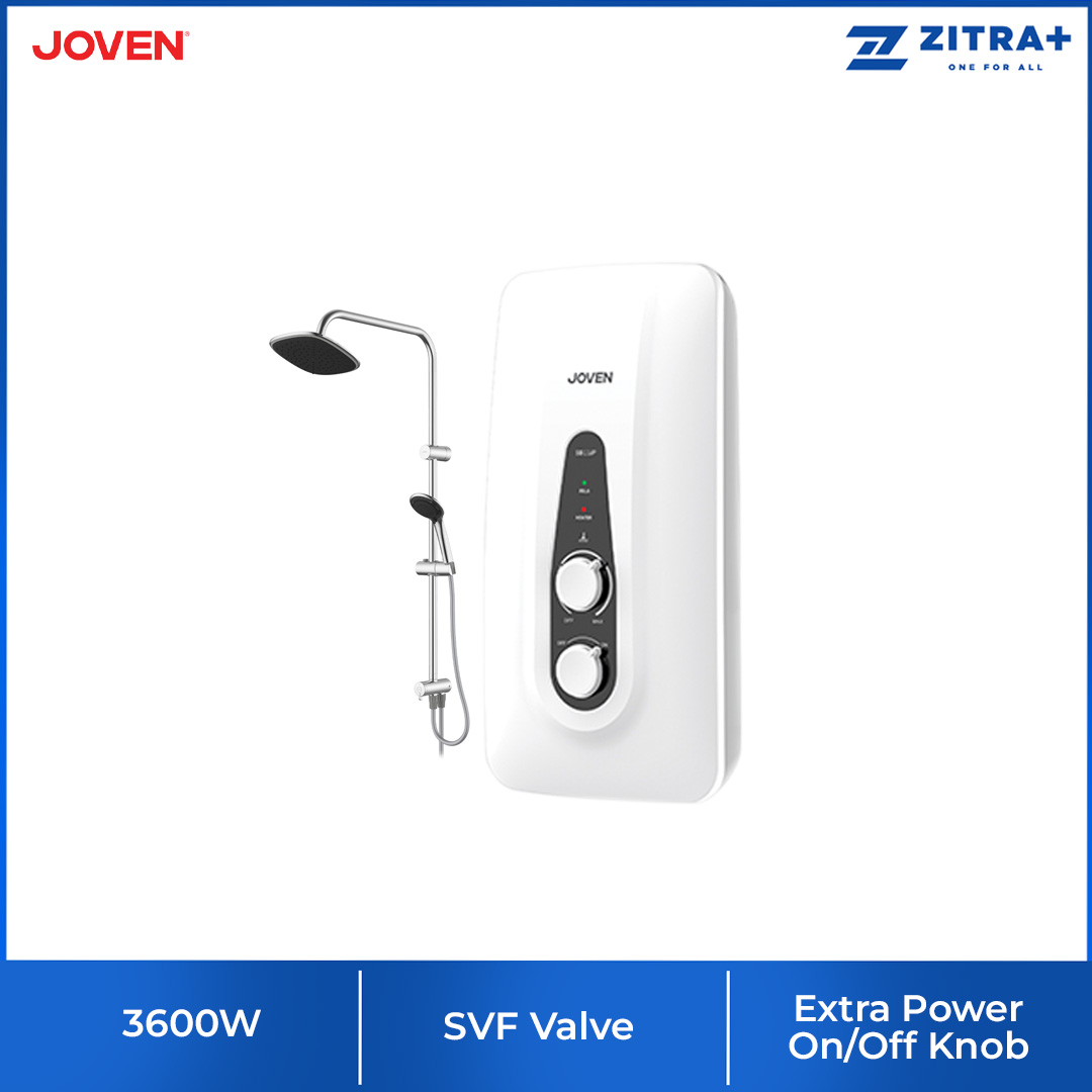 JOVEN 3600W DC Inverter Silent Pump Water Heater with Rain Shower SB11iP-RS | 5 Spray Showerhead | SFS Technology | Durable Copper Heating Element | Water Heater with 1 Year Warranty
