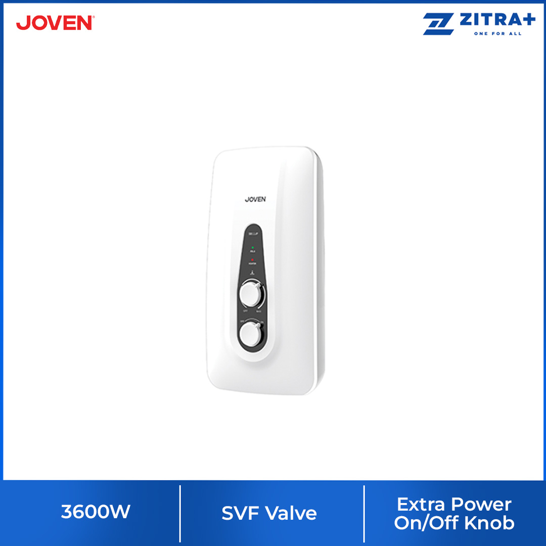 JOVEN 3600W DC Inverter Silent Pump Water Heater SB11iP | 5 Spray Showerhead | SFS Technology | Durable Copper Heating Element | Water Heater with 1 Year Warranty