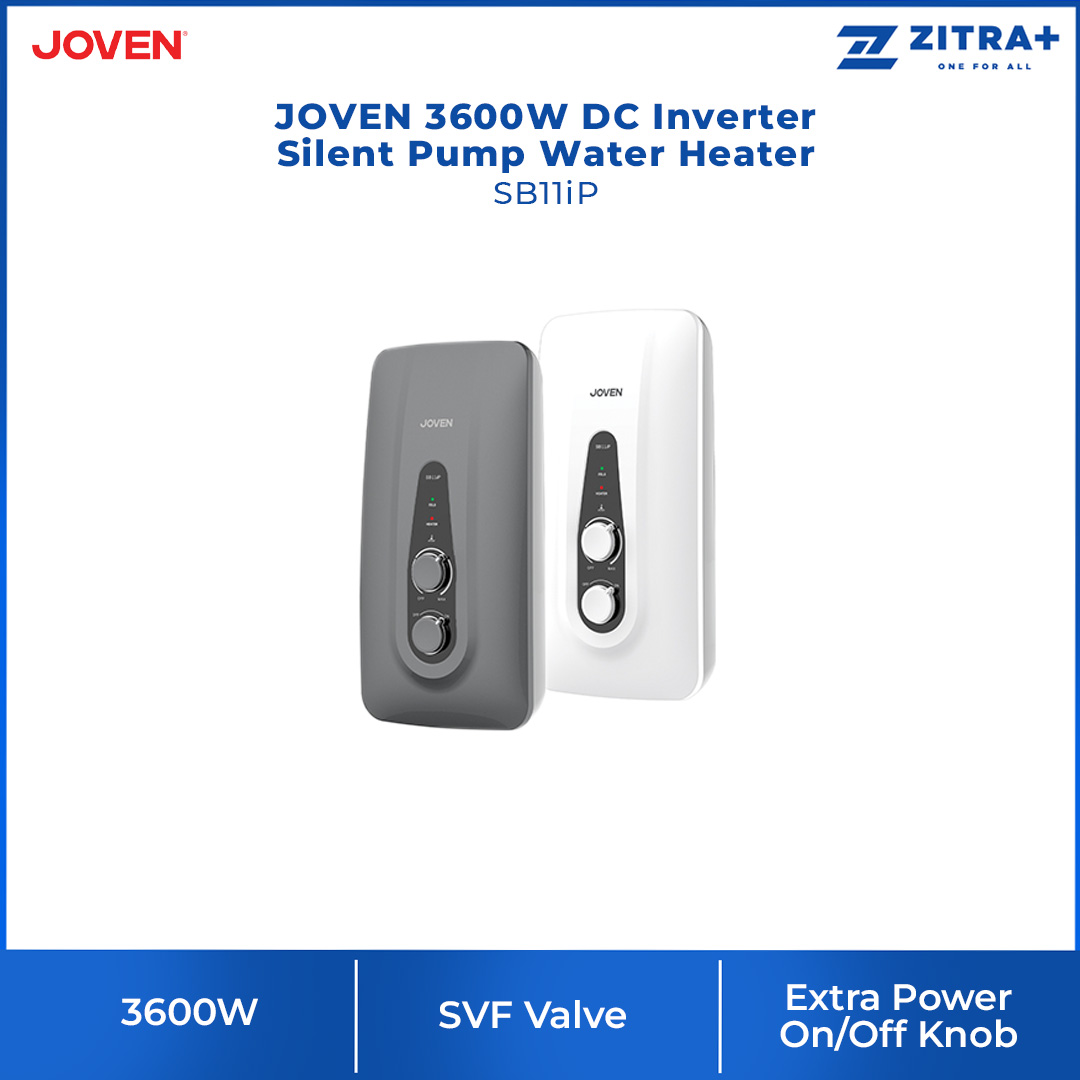 JOVEN 3600W DC Inverter Silent Pump Water Heater SB11iP | 5 Spray Showerhead | SFS Technology | Durable Copper Heating Element | Water Heater with 1 Year Warranty 