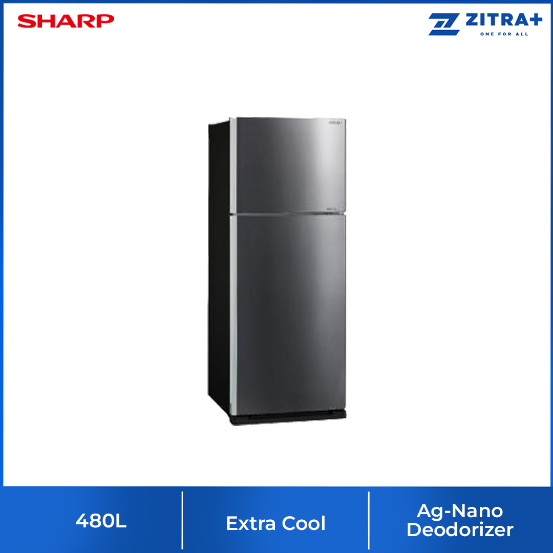 SHARP 440L/480L 2 Doors Top Mount Pelican J-Tech Inverter Refrigerator | Extra Cool | Express Freezing | Door Alarm | Refrigerator with 1 Year Warranty