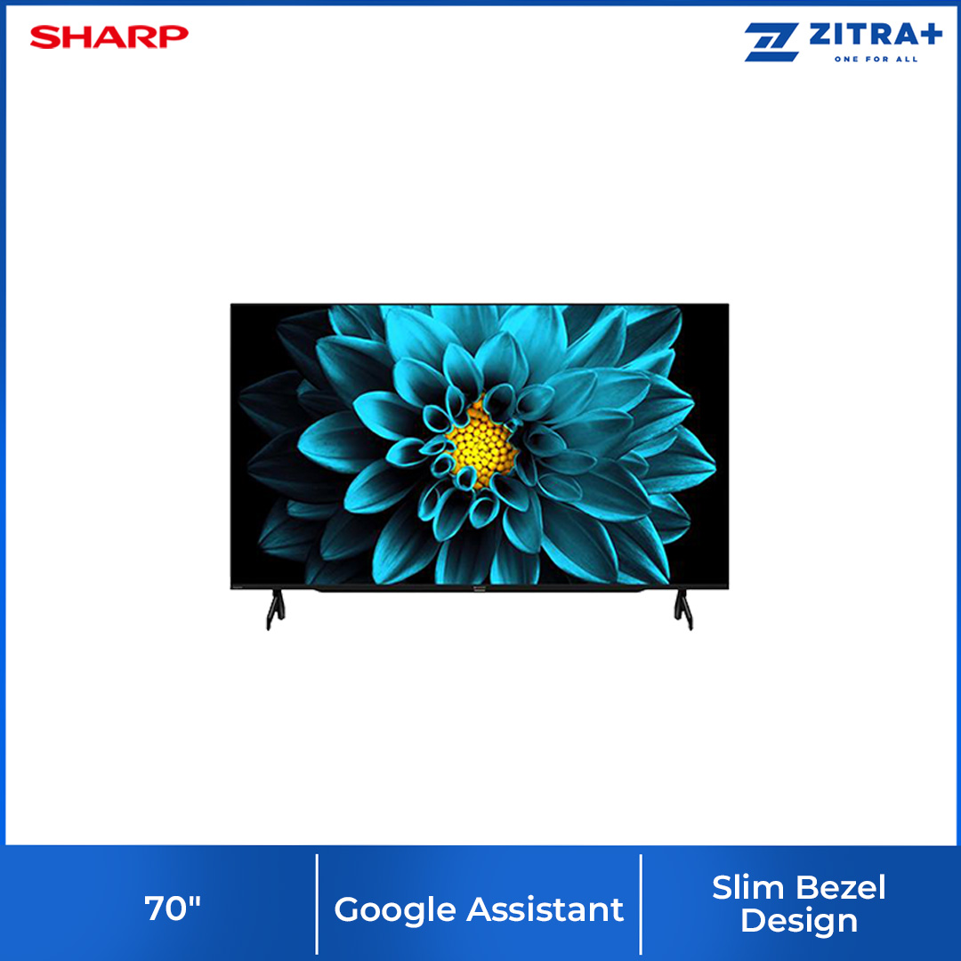 SHARP 42"/50"/60"/65" 4K UHD LED Android TV | X4 Revelation Processor | Streaming Optimizer | Game Low Latency | Dolby Audio | Android 11.0 | Youtube Netflix | Android TV with 2 Years Warranty