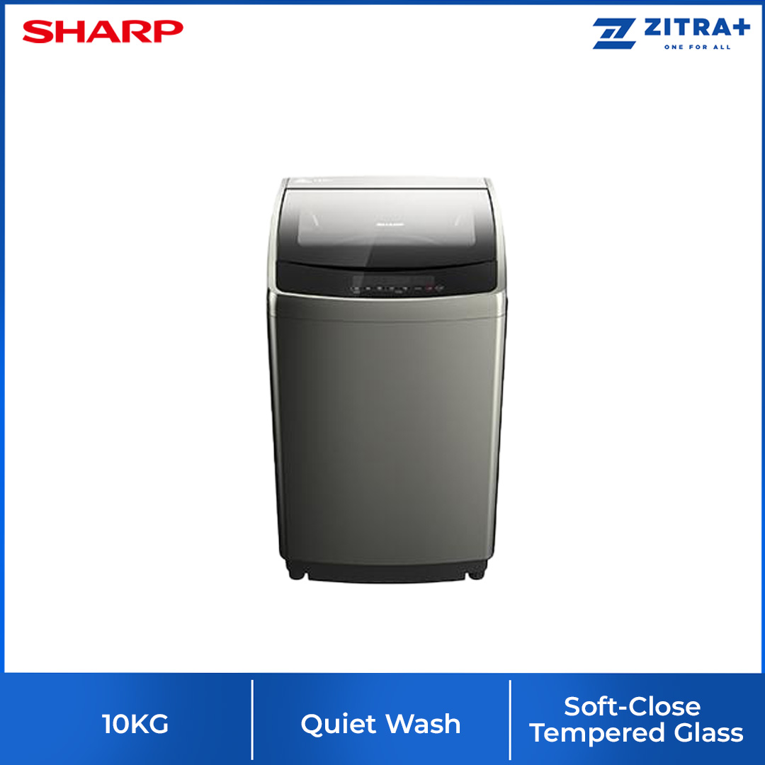 SHARP 10KG/12KG/14KG/16KG Top Load DD Inverter Washing Machine | Quiet Wash | Child Lock | Glass Touch Panel | S-Pulsator | Magic Filter | Auto Tub Clean | LED Digit | Washing Machine with 2 Year Warranty