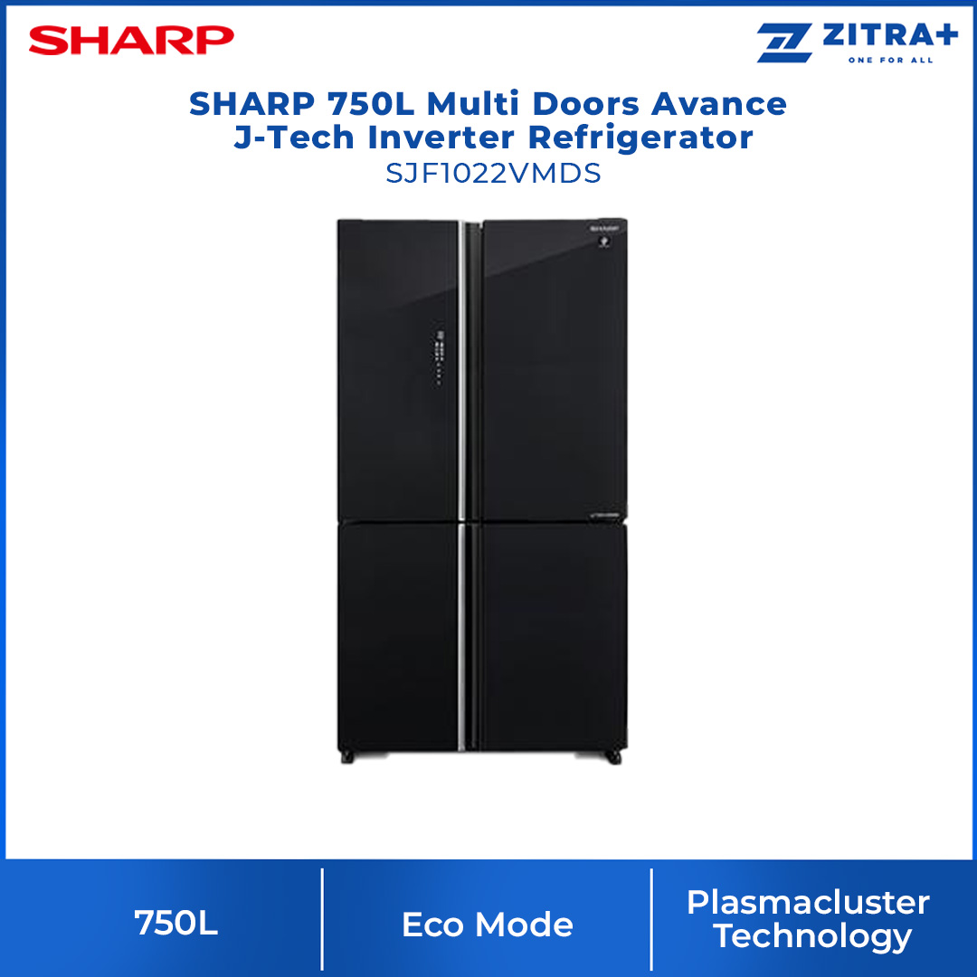 SHARP 750L Multi Doors Avance J-Tech Inverter Refrigerator SJF1022VMDS | Eco Mode | Door Alarm | Express Freezing | Refrigerator with 1 Year Warranty
