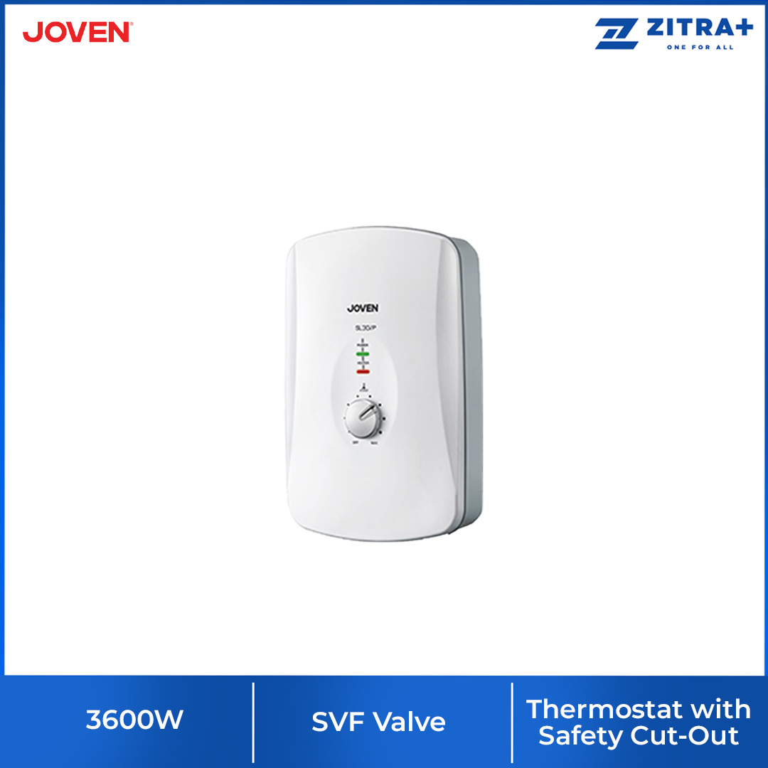 JOVEN 3600W DC Inverter Silent Pump Water Heater SL30iP | 5 Spray Showerhead | SFS Technology | Durable Copper Heating Element | Water Heater with 1 Year Warranty