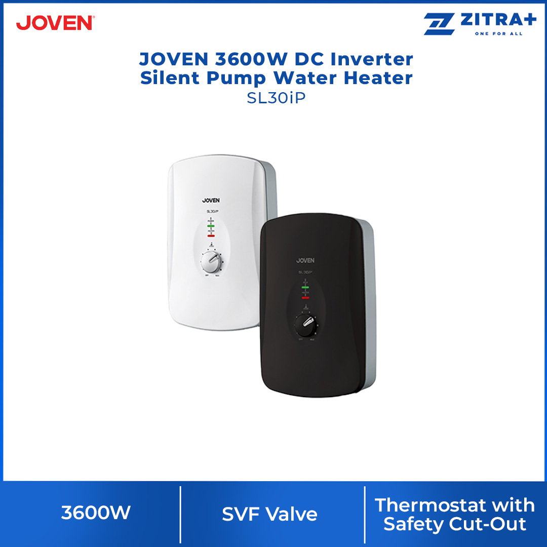 JOVEN 3600W DC Inverter Silent Pump Water Heater SL30iP | 5 Spray Showerhead | SFS Technology | Durable Copper Heating Element | Water Heater with 1 Year Warranty