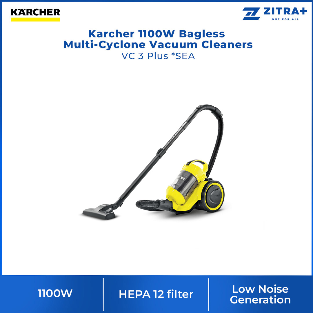 Karcher 1100W Bagless Multi-Cyclone Vacuum Cleaners VC 3 Plus *SEA | HEPA 12 Filter | Multi-Cyclone Technology | Vacuum with 1 Year Warranty