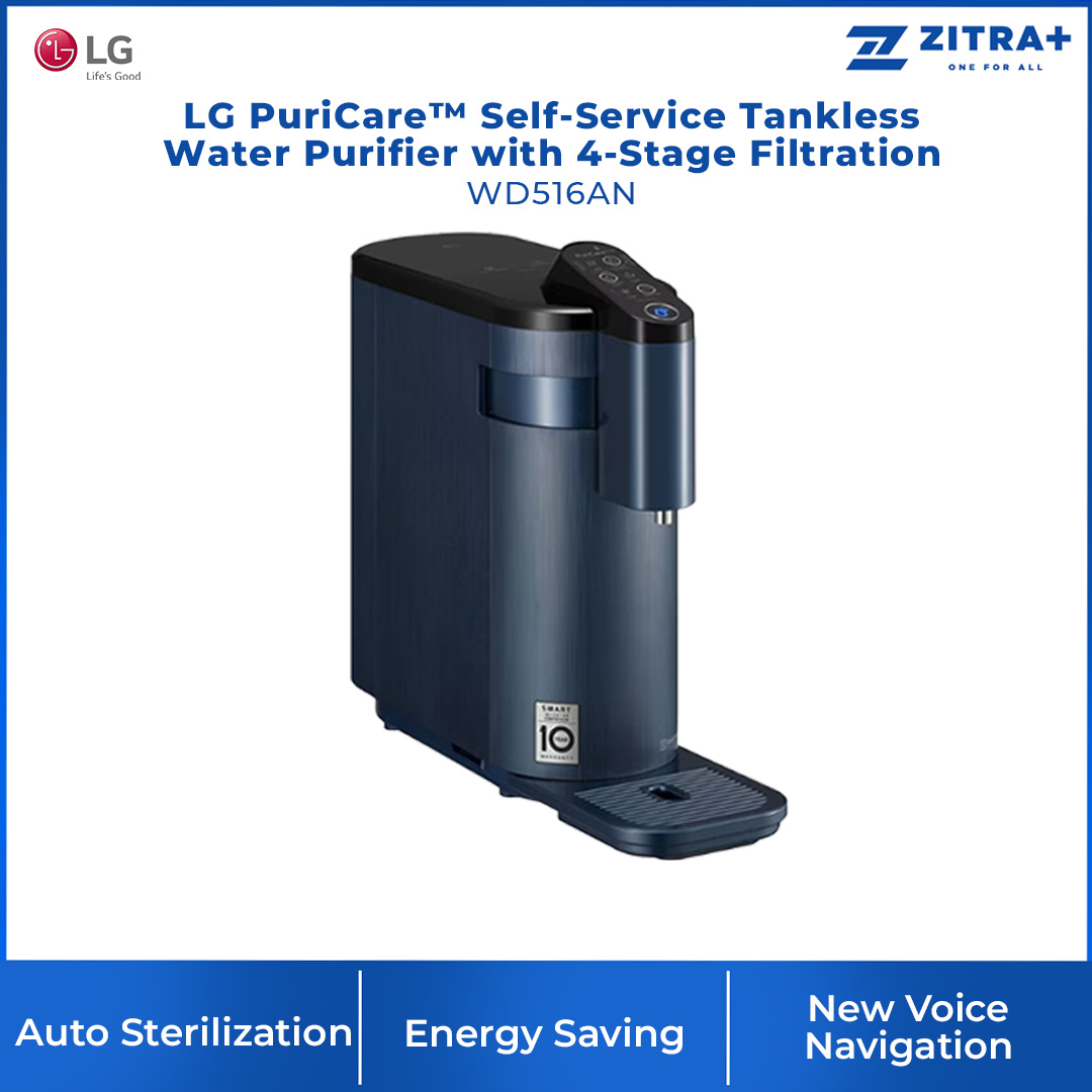 LG PuriCare™ Self-Service Tankless Water Purifier with 4-Stage Filtration WD516AN | Easy Filter Replacement | Hygiene | Water Purifier with  1 Year Warranty