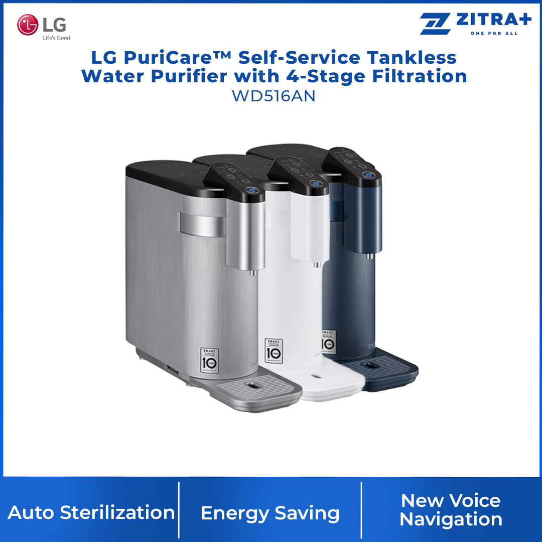LG PuriCare™ Self-Service Tankless Water Purifier with 4-Stage Filtration WD516AN | Easy Filter Replacement | Hygiene | Water Purifier with  1 Year Warranty
