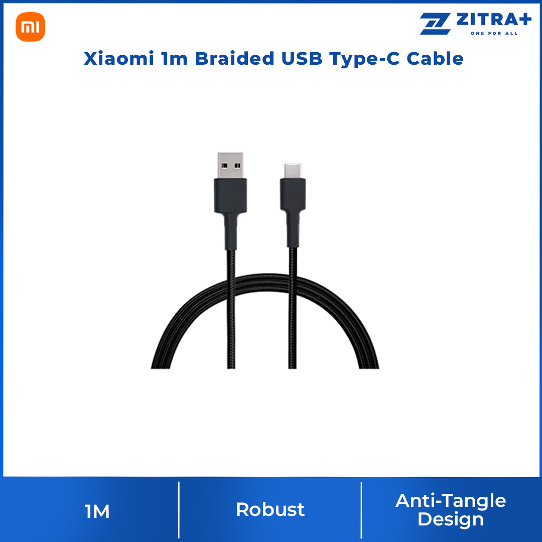Xiaomi 1m Braided USB Type-C Cable | High-Strength Fiber Braid | Robust and Durable | Fine-Tuned Inside and Out | Cable with 1 Year Warranty