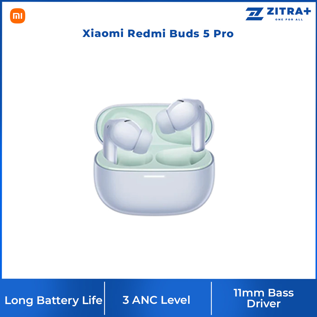 (Pre-Order 20.01.24 - 02.02.24) Xiaomi Redmi Buds 5 Pro | 3 Microphone + AI Noise Cancellation For Calls | Hi-Res Audio Wireless | Touch Control | Earbud with 1 Year Warranty