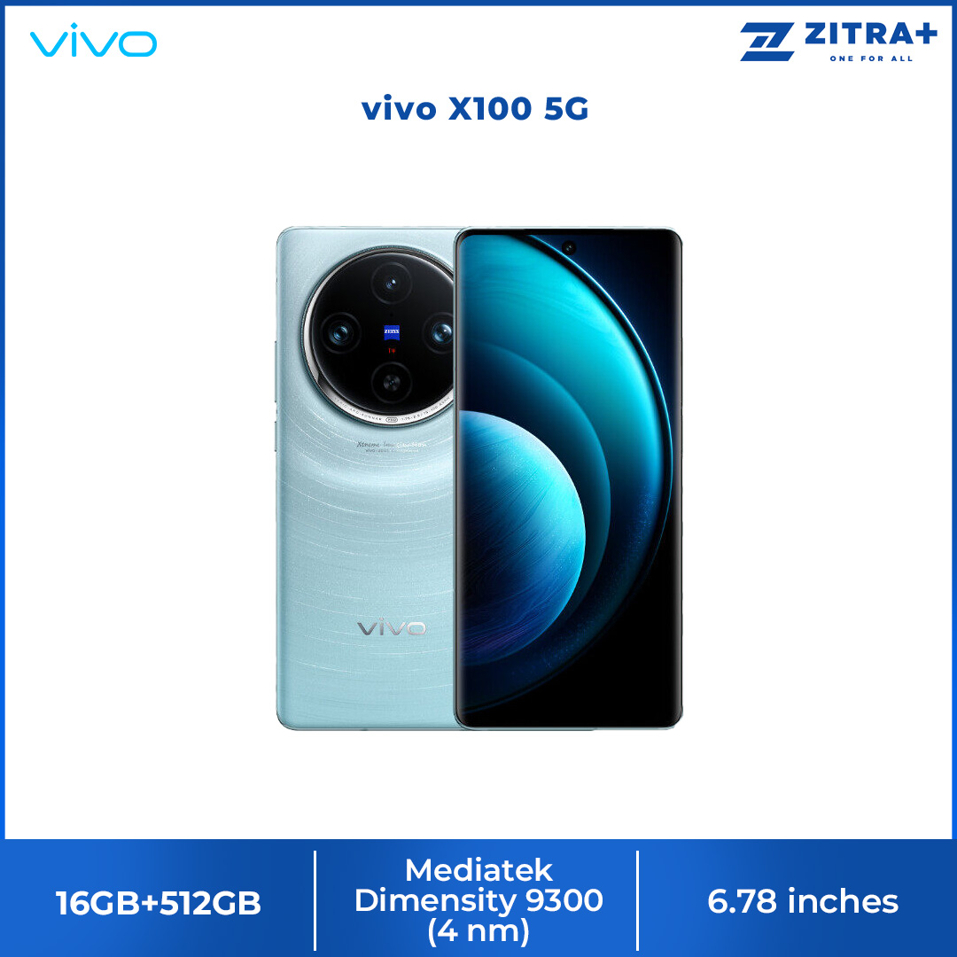 vivo X100 5G 16GB+512GB | 6.78" LTPO AMOLED | 5000mAh Large Battery | ZEISS Multifocal Portrait | Dual Flagship Chip | Smartphone with 1 Year Warranty