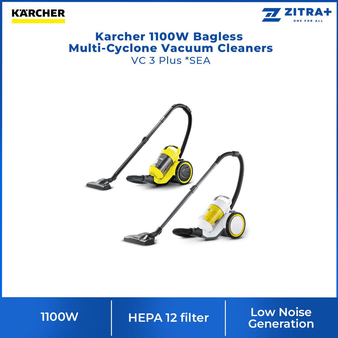 Karcher 1100W Bagless Multi-Cyclone Vacuum Cleaners VC 3 Plus *SEA | HEPA 12 Filter | Multi-Cyclone Technology | Vacuum with 1 Year Warranty