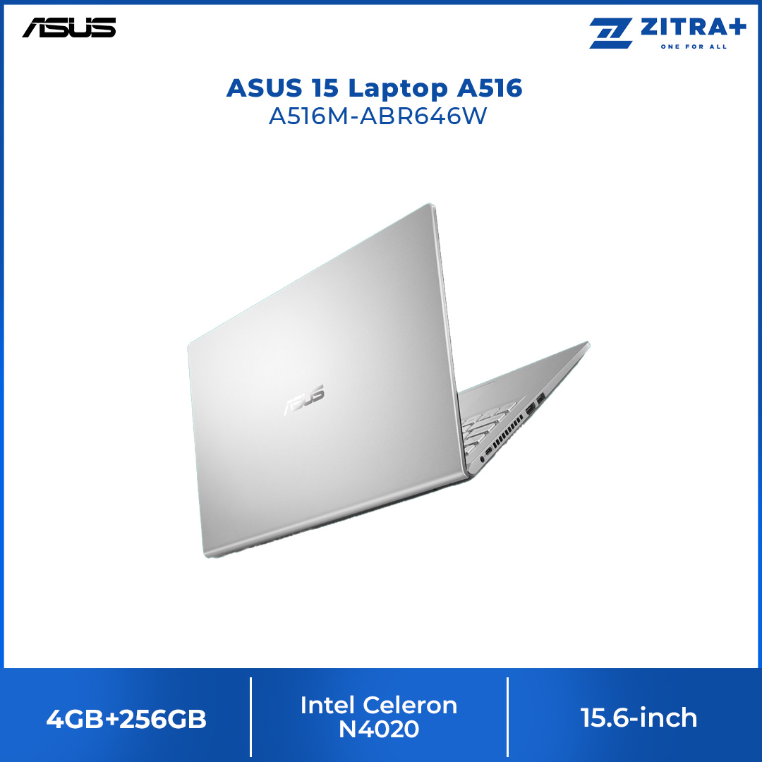 ASUS Laptop 15 A516 Laptop | A516M-ABR646W / 516M-ABR647W | 15.6-inch HD | 4GB+256GB SSD | Intel Celeron N4020 | W11 | Laptop with 2 Year Warranty