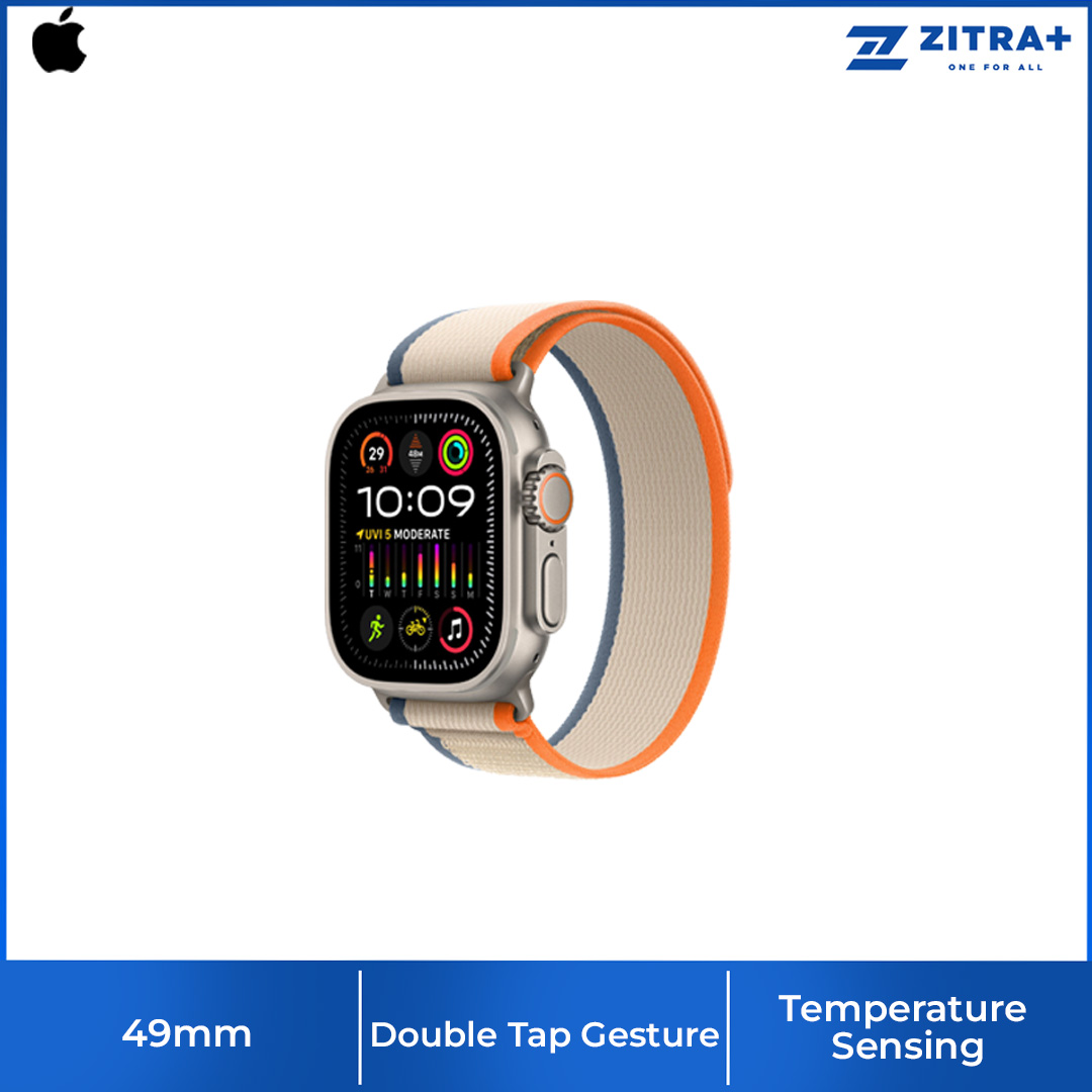 Apple Watch Ultra 2 Titanium Case with Trail Loop GPS+Cellular 49mm | 1.92" Display | Water Resistance 100m | IP6X Dust Resistance | Smart Watch with 1 Year Warranty