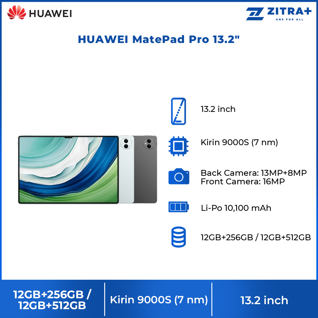 HUAWEI MatePad Pro 13.2" 12GB+256GB / 12GB+512GB | Flexible OLED Display | Ultimate Audiovisual Experience | Pro-level Productivity | Tablet with 1 Year Warranty