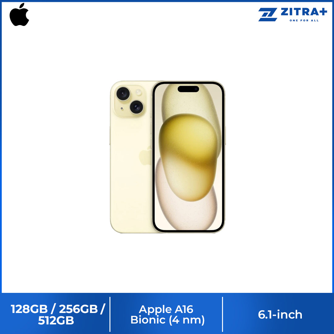 (Pre-Order Start 22.09.2023) Apple iPhone 15 | 6.1" Super Retina XDR OLED Display | 48MP Main Camera | A16 Bionic Chip | USB-Compatible | Crash Detection | Smartphone with 1 Year Warranty