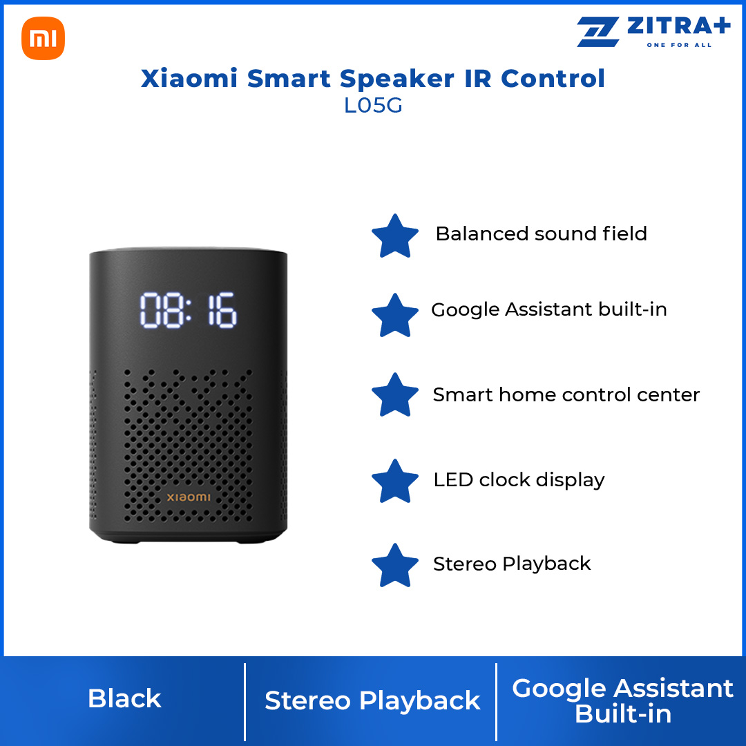 Xiaomi Smart Speaker IR Control L05G | Balanced Sound Field | Google Assistant Built-in | Smart Home Control Center | Speaker with 1 Year Warranty