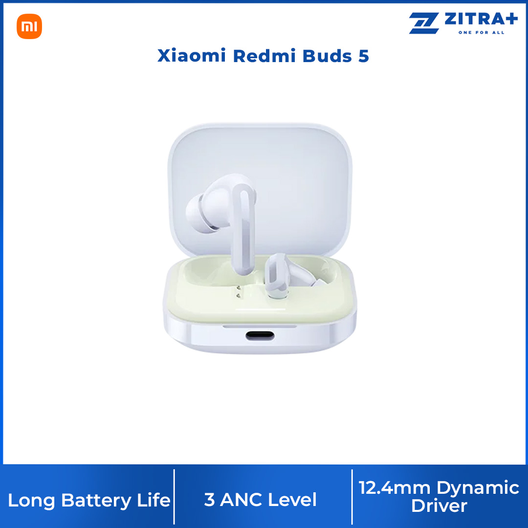 (Pre-Order 20.01.24 - 02.02.24) Xiaomi Redmi Buds 5 | AI Noise Reduction for Calls | Ultimate Hi-Fi Sound | Audio Balance | Earbud with 1 Year Warranty