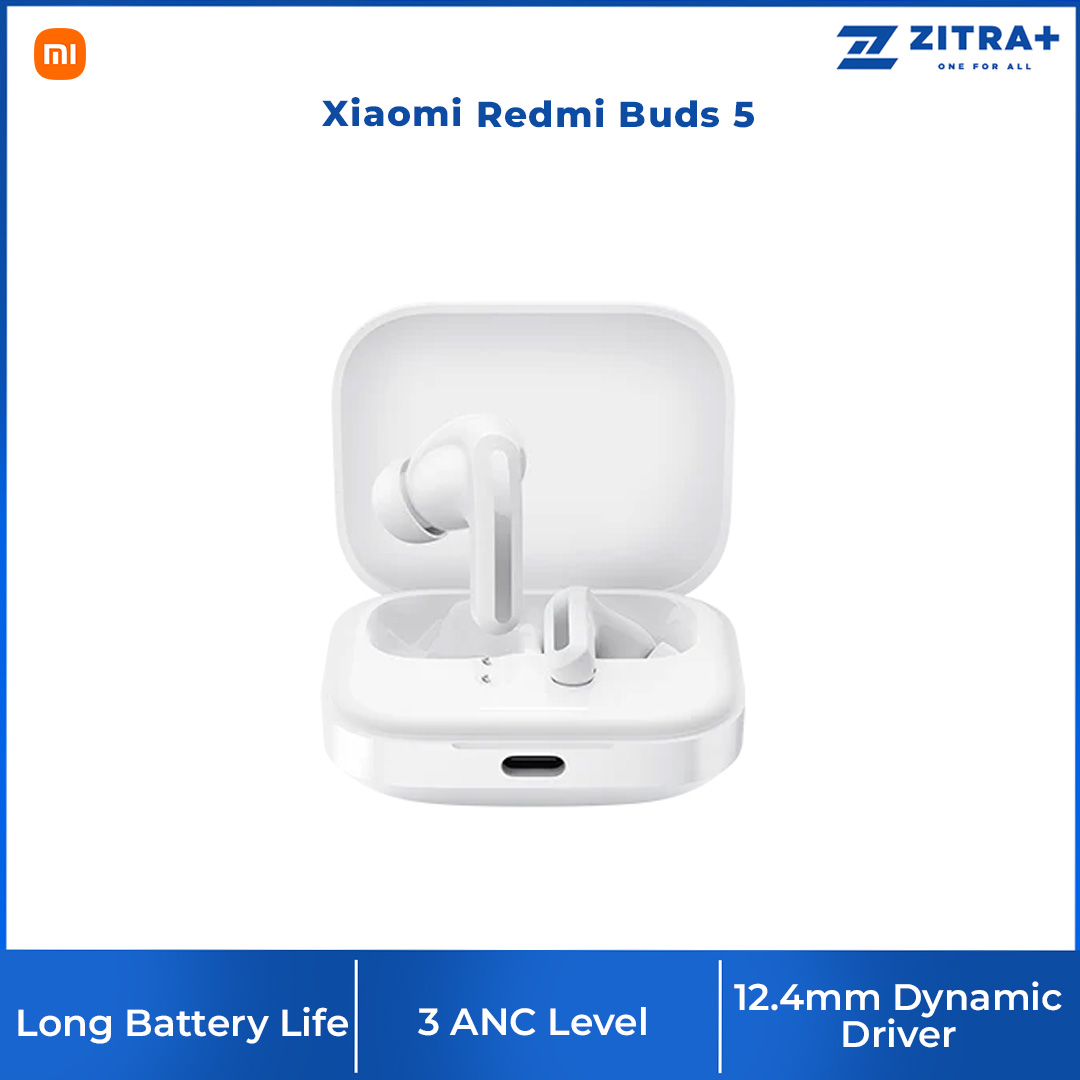 (Pre-Order 20.01.24 - 02.02.24) Xiaomi Redmi Buds 5 | AI Noise Reduction for Calls | Ultimate Hi-Fi Sound | Audio Balance | Earbud with 1 Year Warranty