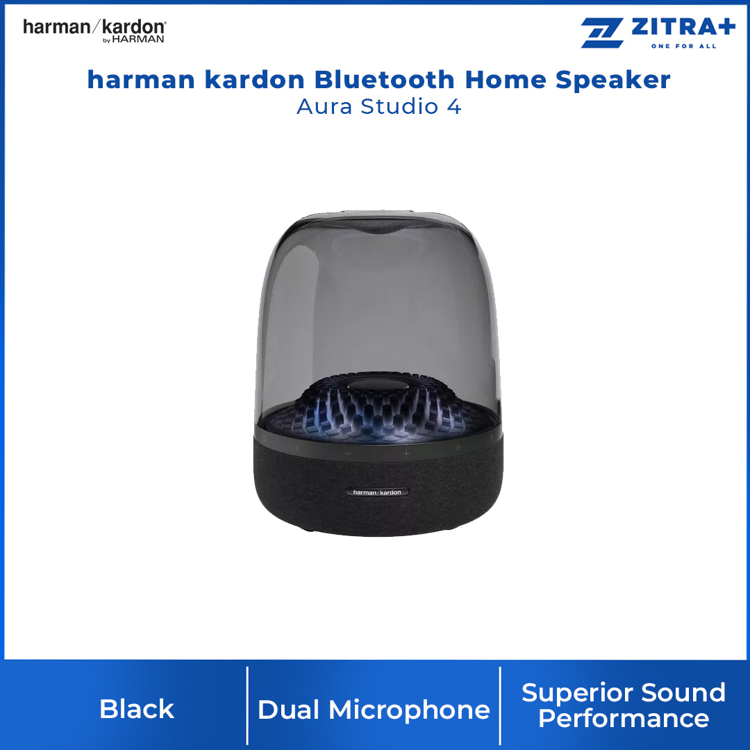 harman kardon Bluetooth Home Speaker Aura Studio 4 | Superior Sound Performance | Unique Diamond-Effect Lighting | Speaker with 1 Year Warranty