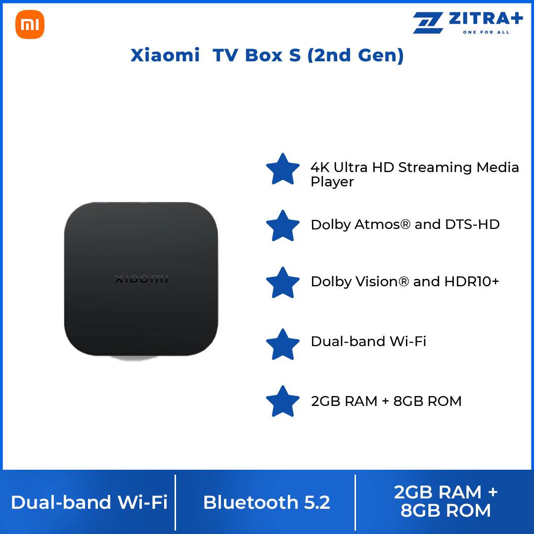Xiaomi TV Box S (2nd Gen) | Powerful Processor | 4K Ultra HD | Bluetooth 5.2 | Google TV | Dual-band Wi-Fi | TV Box with 1 Year Warranty