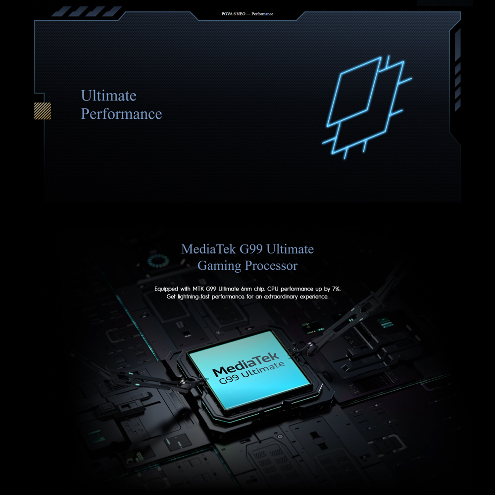 Tecno POVA 6 Neo 8GB+256GB | Mediatek Helio G99 Ultimate (6 nm) | Dual Sims | LTE
