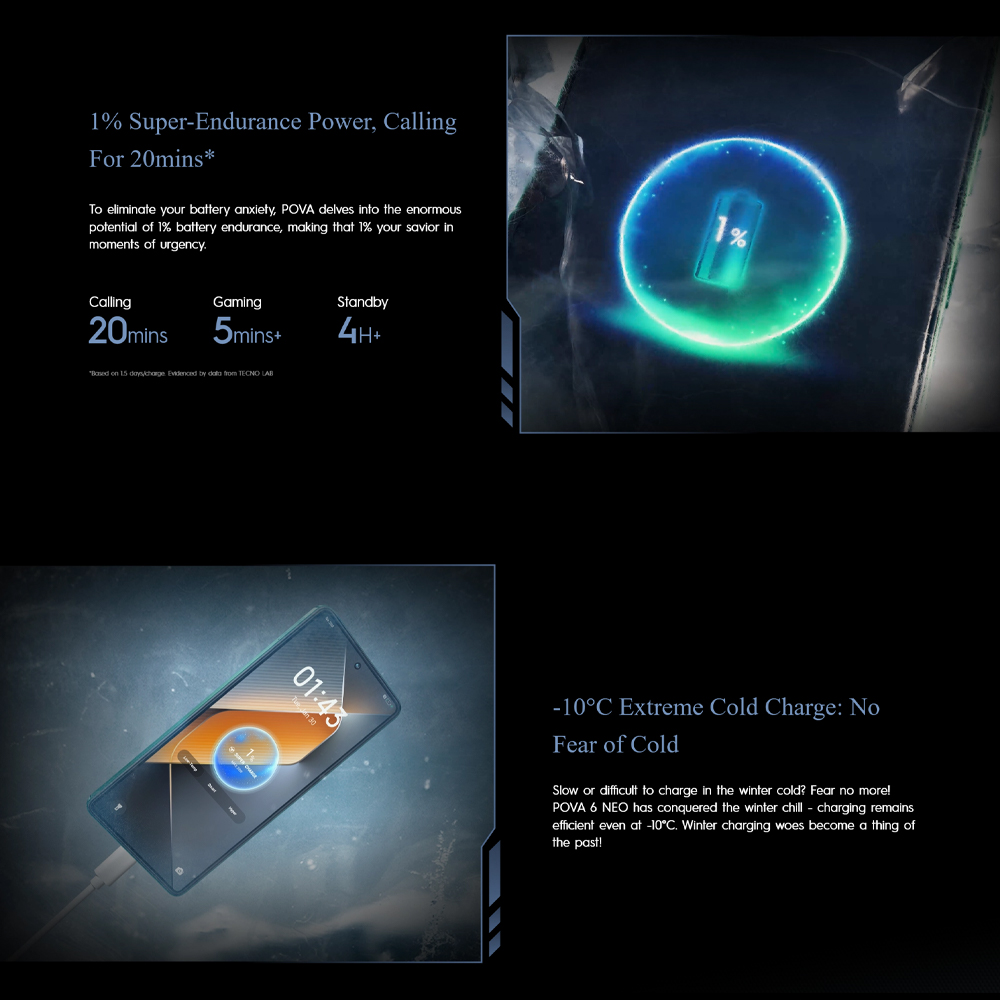 Tecno POVA 6 Neo 8GB+256GB | Mediatek Helio G99 Ultimate (6 nm) | Dual Sims | LTE