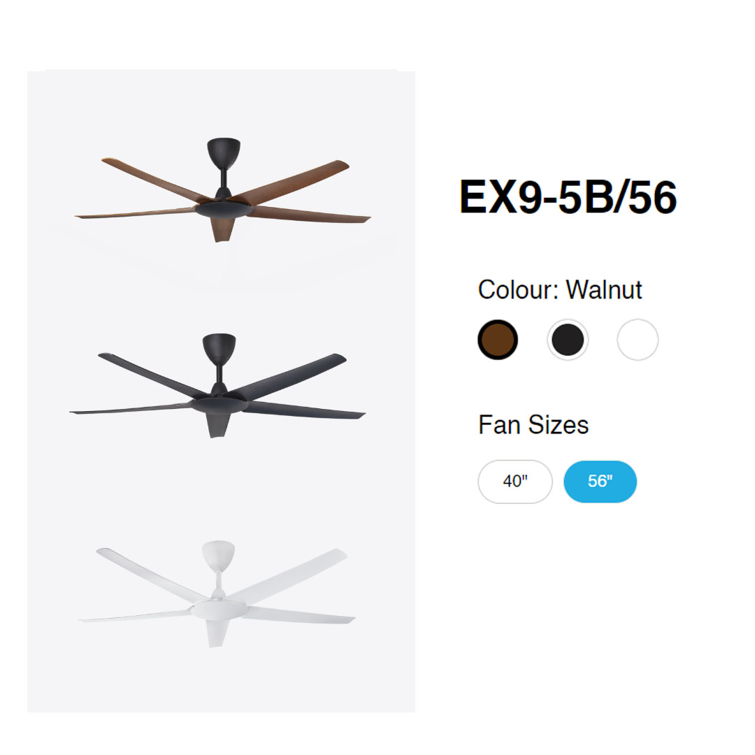 ALPHA 56" COSA 5 Blades DC Motor Ceiling Fan EX9-5B/56 | DC Motor | 12+12 Speed | Natural Wind | Sleep Wind | Timer Off | Ceiling Fan with 1 Year Warranty