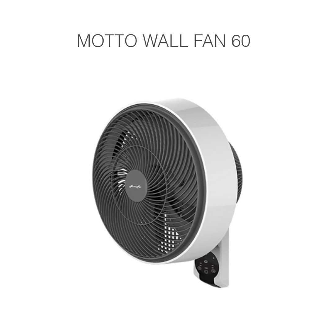 ALPHA 12" Wall Fan MOTTO WALL FAN 60 | 3 Fan Speed | 7 Blades | Auto Swing | Timer Off | Touch Panel | Remote Control | Wall Fan with 1 Year Warranty