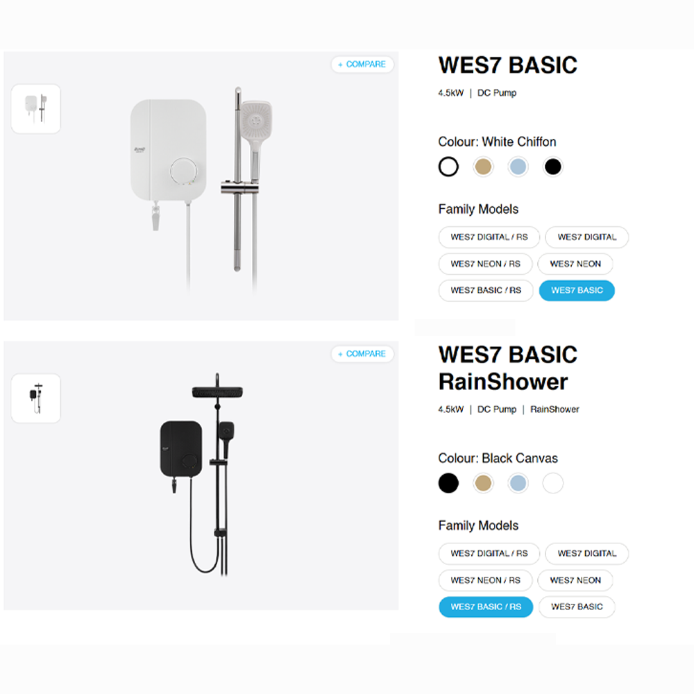 ALPHA 55W WES7 BASIC RainShower/ No RainShower DC Pump WES7/B-i RS / WES7/B-i | 4.5kW Super power | Pump Activator | 55% Energy Saving