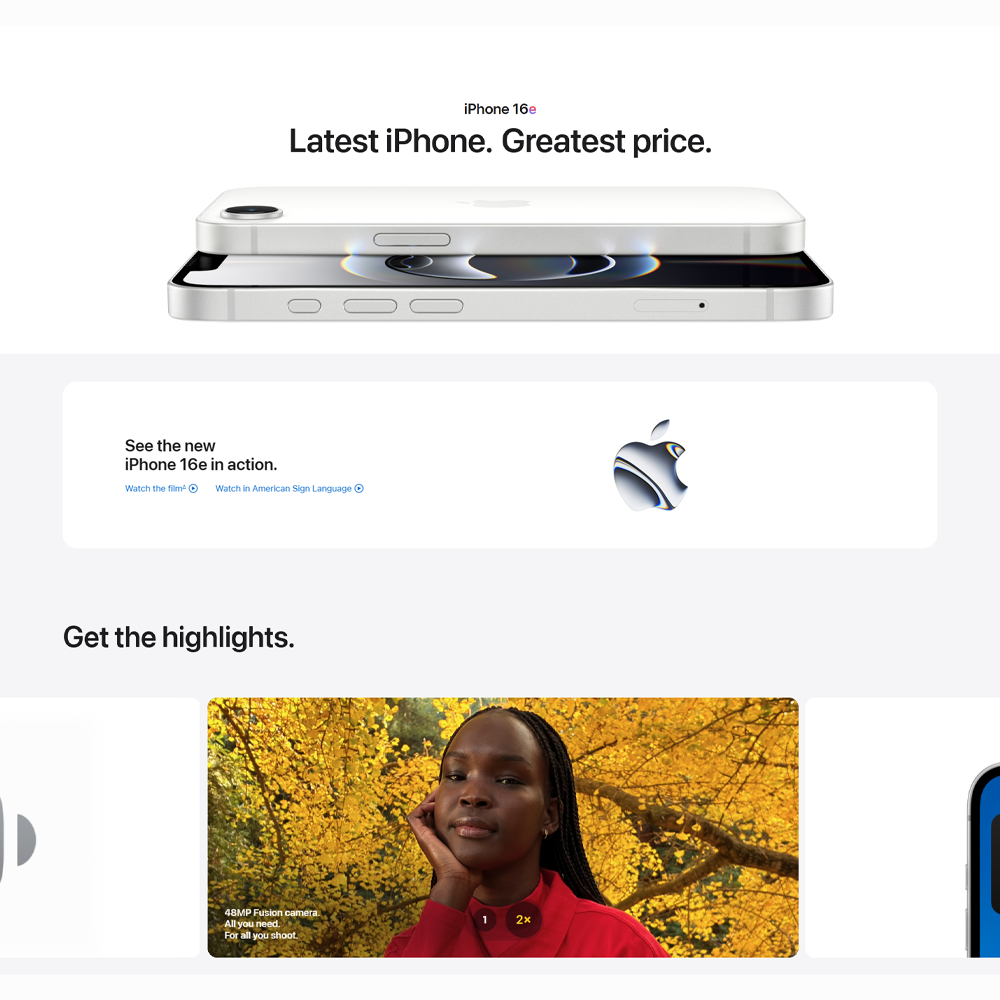 Apple iPhone 16e | 6.1″ , Super Retina XDR display | 48MP Main Camera | A18 chip with 4‑core GPU | Smartphone with 1 Year Warranty