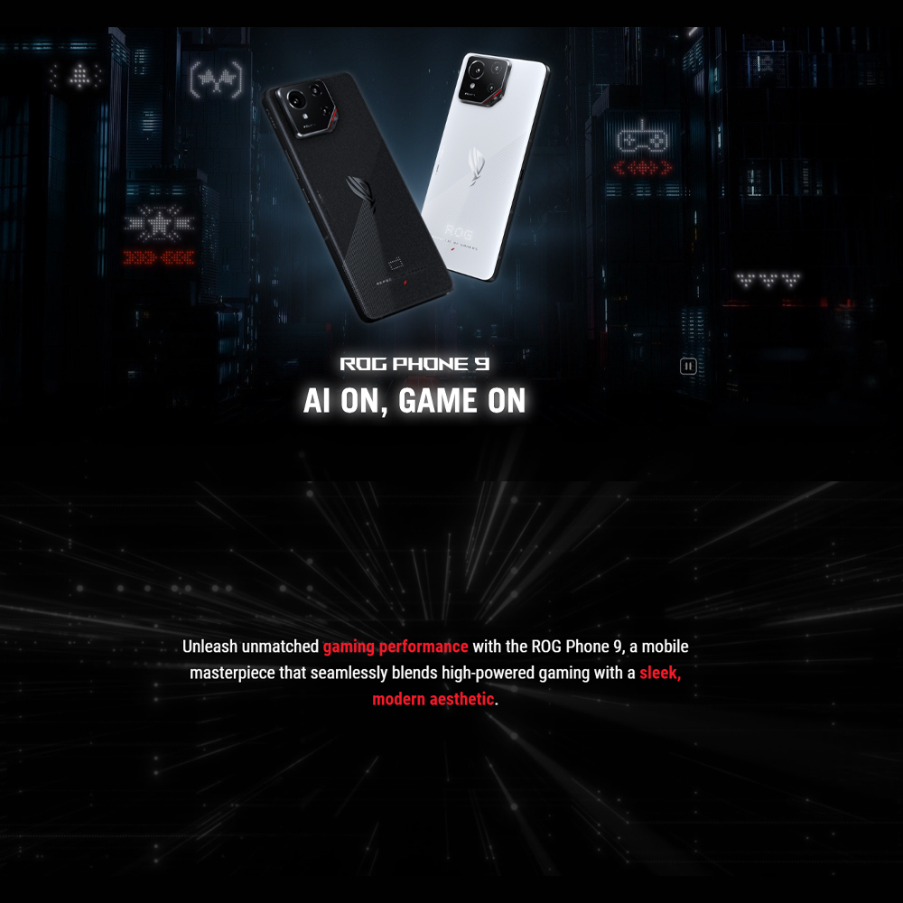 ASUS ROG Phone 9 12GB+256GB | 32 MP RGBW Ultrawide selfies | AniMe Vision | AeroActive Cooler X Pro