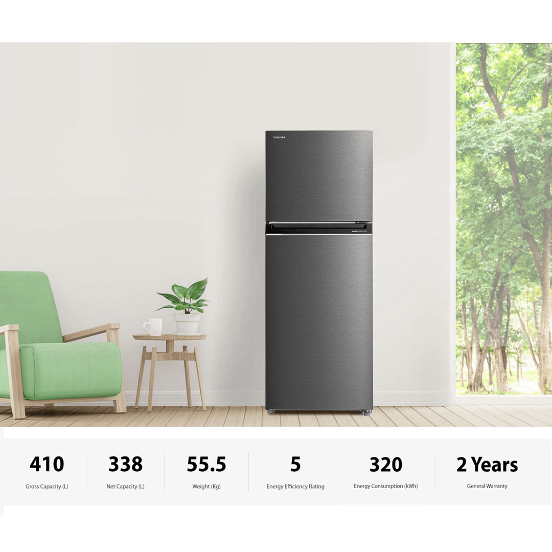 TOSHIBA 410L 2 Doors Inverter Pure BIO Refrigerator GR-RT466WE-PMY(58) | Electronic Control | Multi- Air Flow | Origin Inverter | Refrigerator with 1 Year Warranty