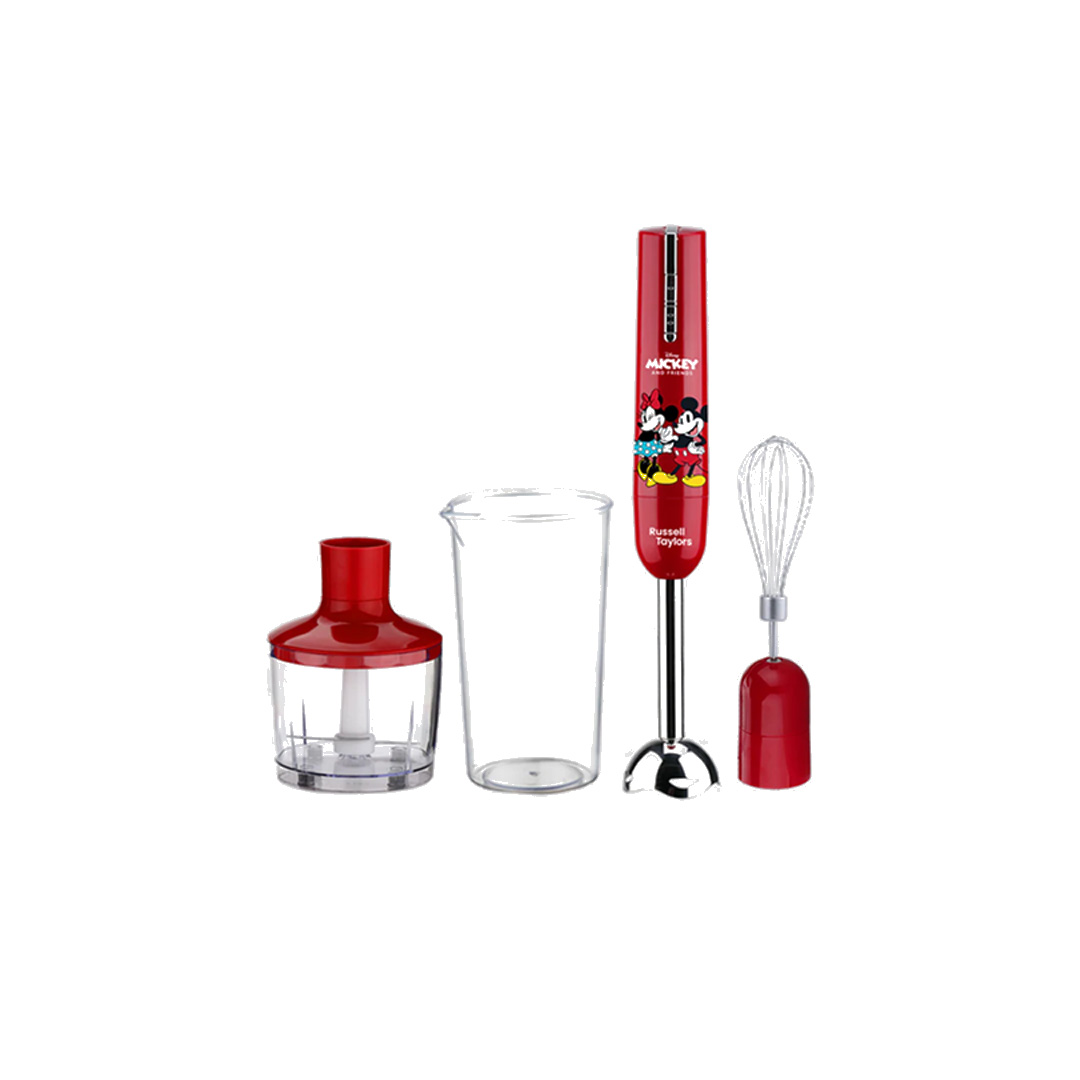 Russell Taylors 0.5L Disney Mickey And Friends Hand Blender D6 | 600W Power | S-Shaped Fixed Blade | Ergonomic Grip | Hand Blender with 2 Year Warranty