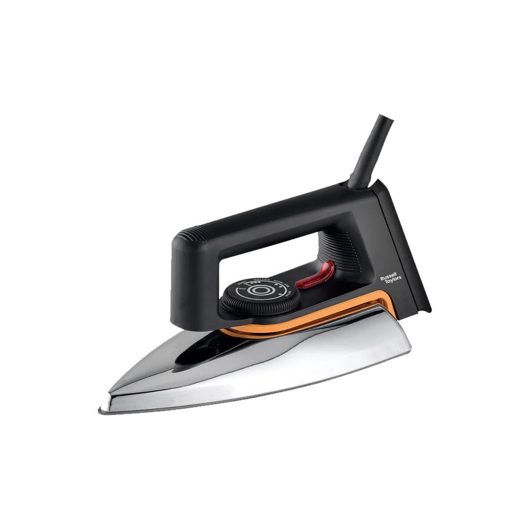 Russell Taylors 1000W Dry Iron with Non-Stick Soleplate DI-10 | Temperature Control Dial | Indicator Light | Portable Dry Iron | Iron with 2 Year Warranty